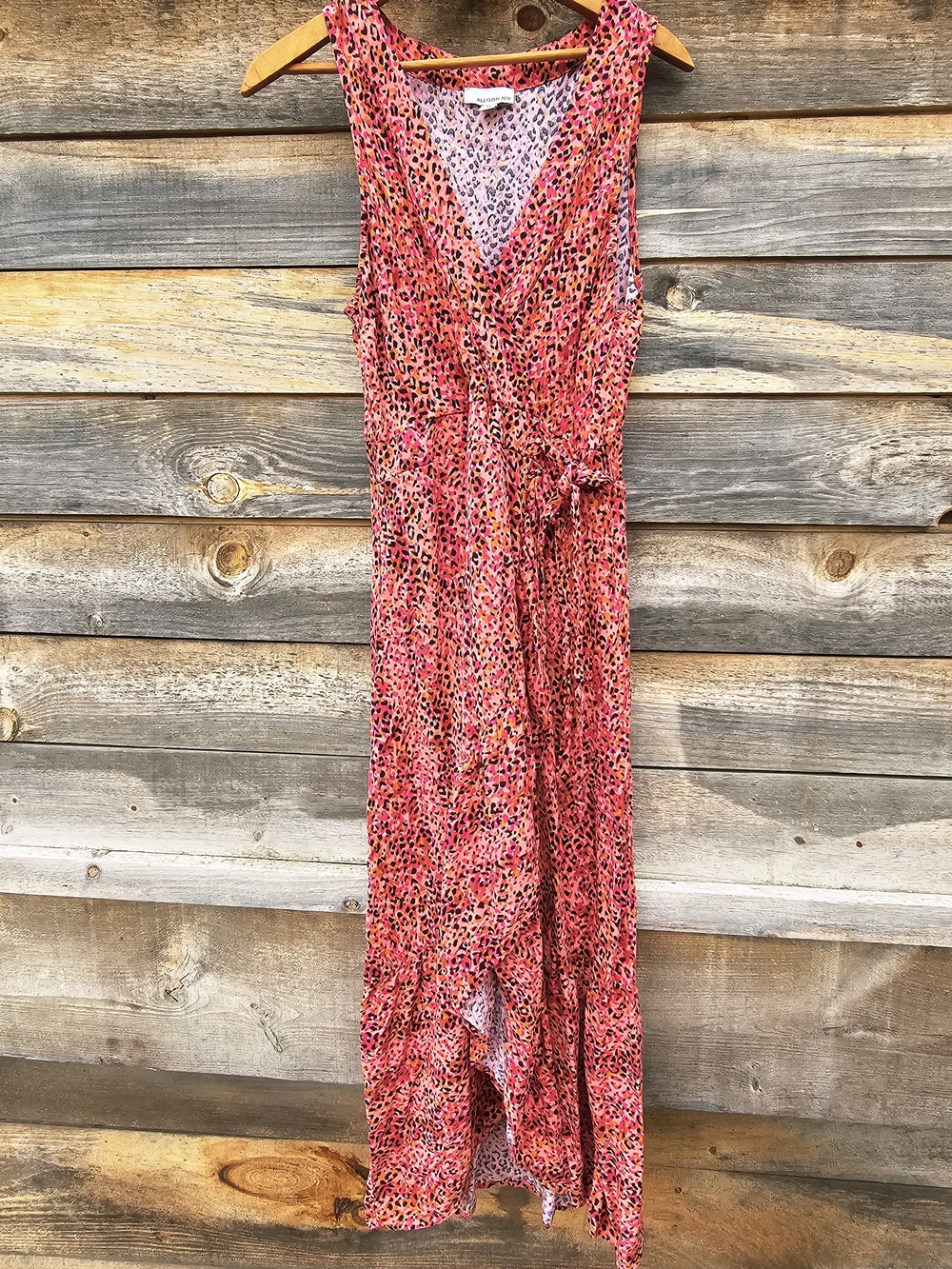 Allison Joy Pink and Black Leopard Print Dress
